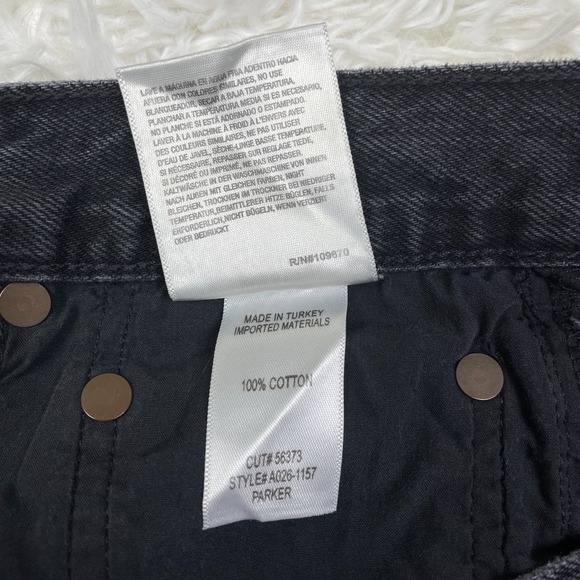 Agolde Shorts Womens 25 Black Denim Cut Off Jeans High Waist Button Fly Frayed - Picture 6 of 14